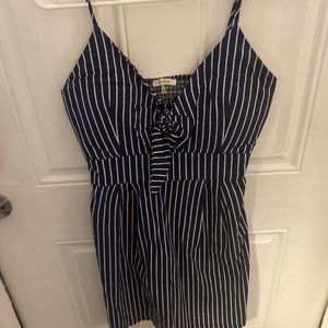 Navy and White striped sun dress
